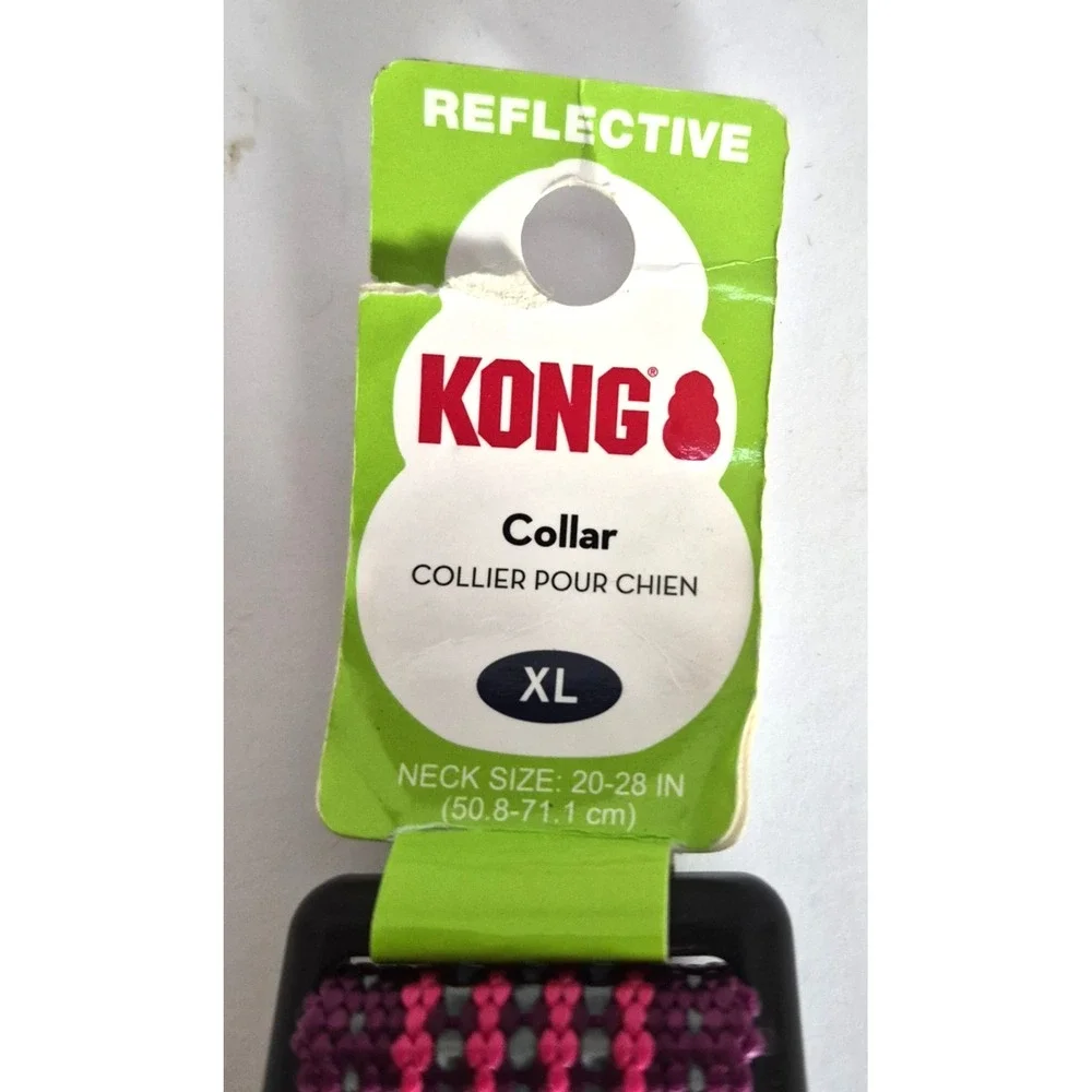 Kong X Large Purple & Pink Comfort & Reflective Padded Dog Collar, NWT